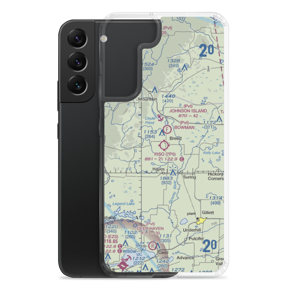 Piso Airport (7P5) VFR Sectional Samsung Case Samsung Galaxy S22 Plus model shown