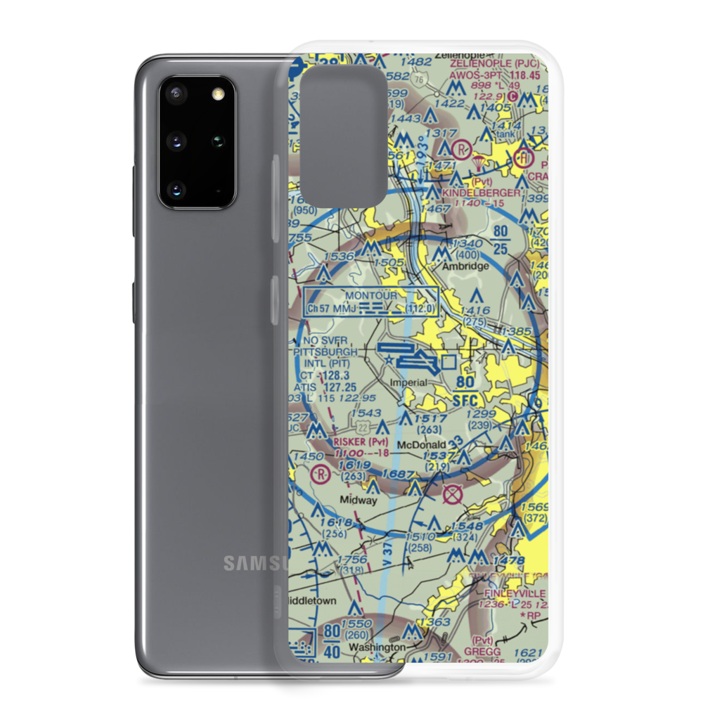 Pittsburgh International Airport (PIT) VFR Sectional Samsung Case Samsung Galaxy S20 Plus model shown