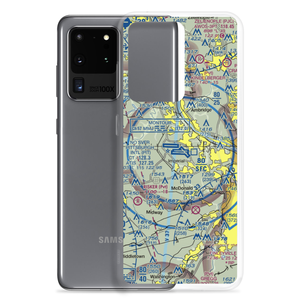 Pittsburgh International Airport (PIT) VFR Sectional Samsung Case Samsung Galaxy S20 Ultra model shown