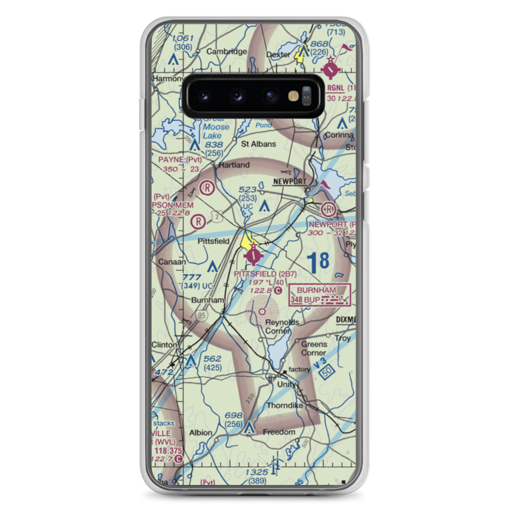 Pittsfield Municipal Airport (2B7) VFR Sectional Samsung Case Samsung Galaxy S10+ model shown