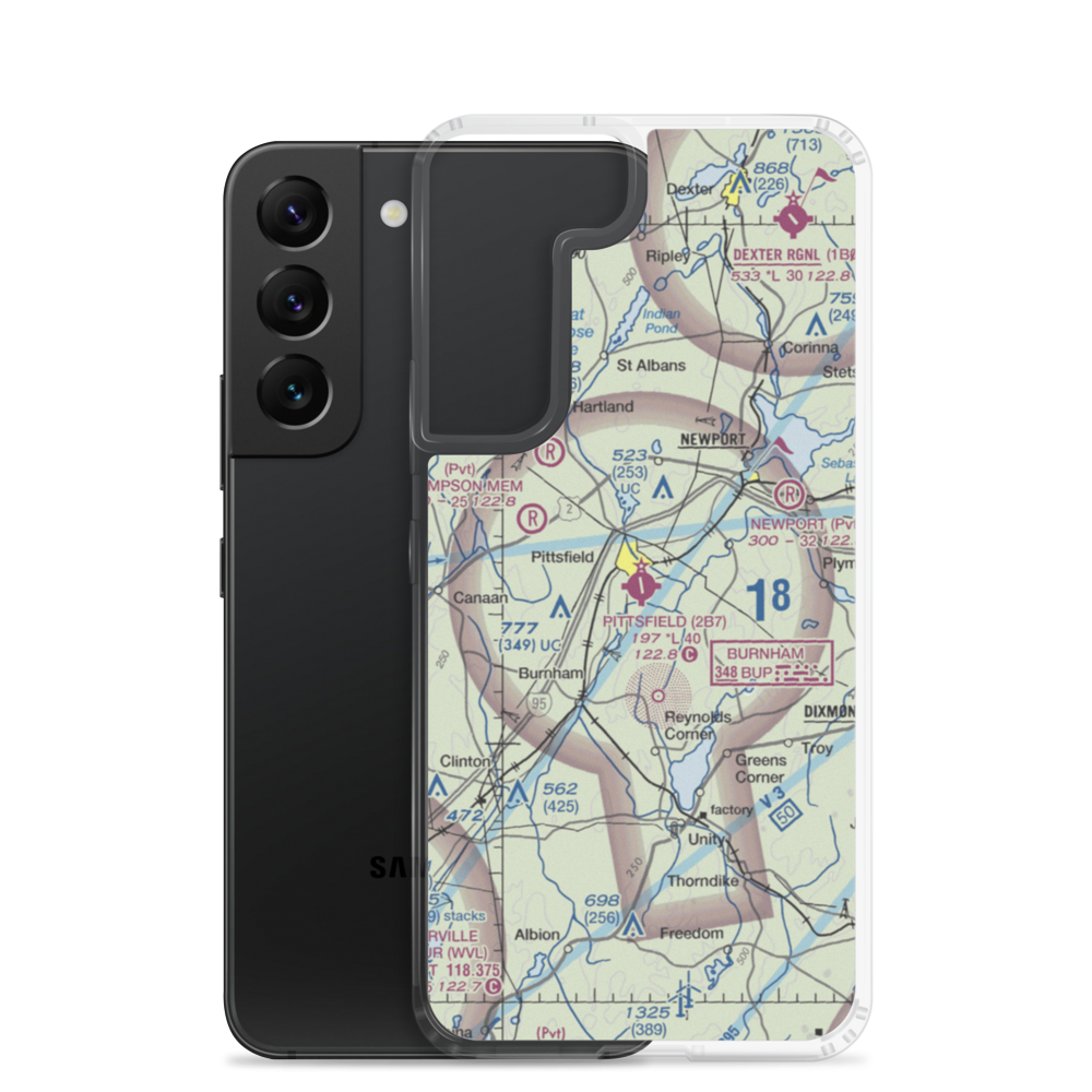 Pittsfield Municipal Airport (2B7) VFR Sectional Samsung Case Samsung Galaxy S22 model shown