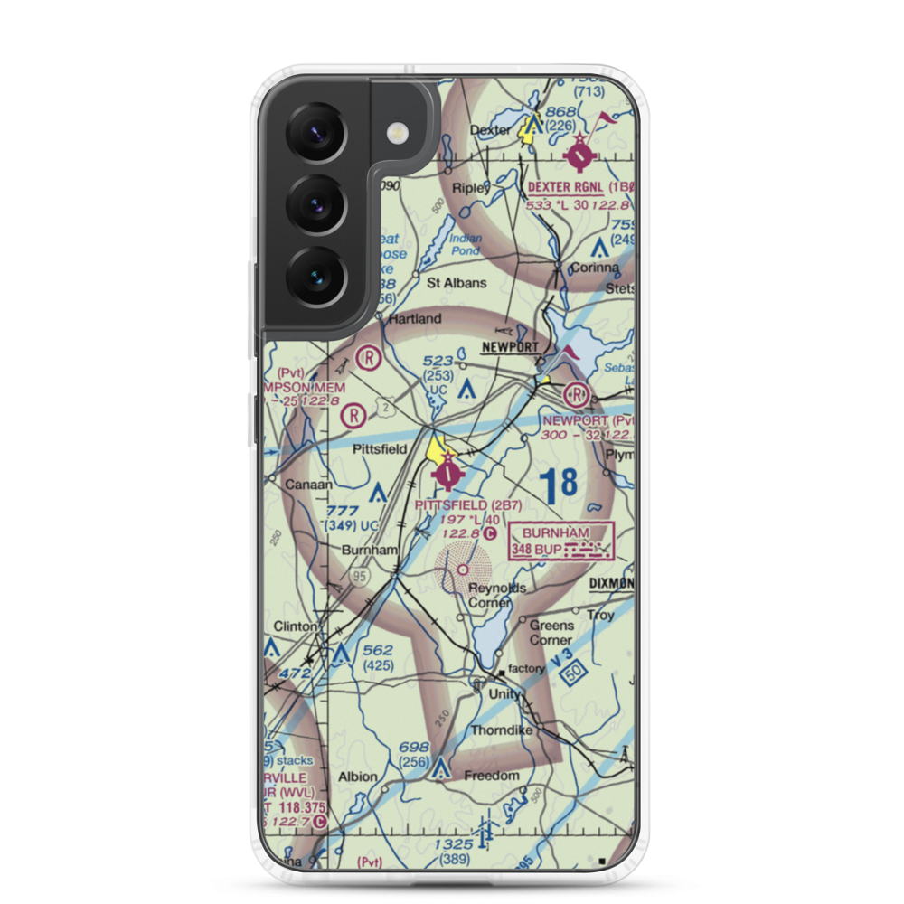 Pittsfield Municipal Airport (2B7) VFR Sectional Samsung Case Samsung Galaxy S22 Plus model shown