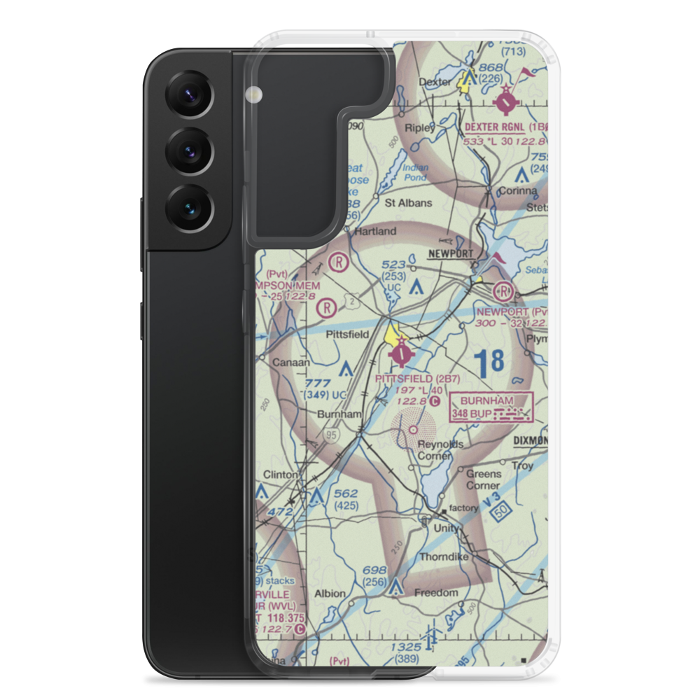 Pittsfield Municipal Airport (2B7) VFR Sectional Samsung Case Samsung Galaxy S22 Plus model shown