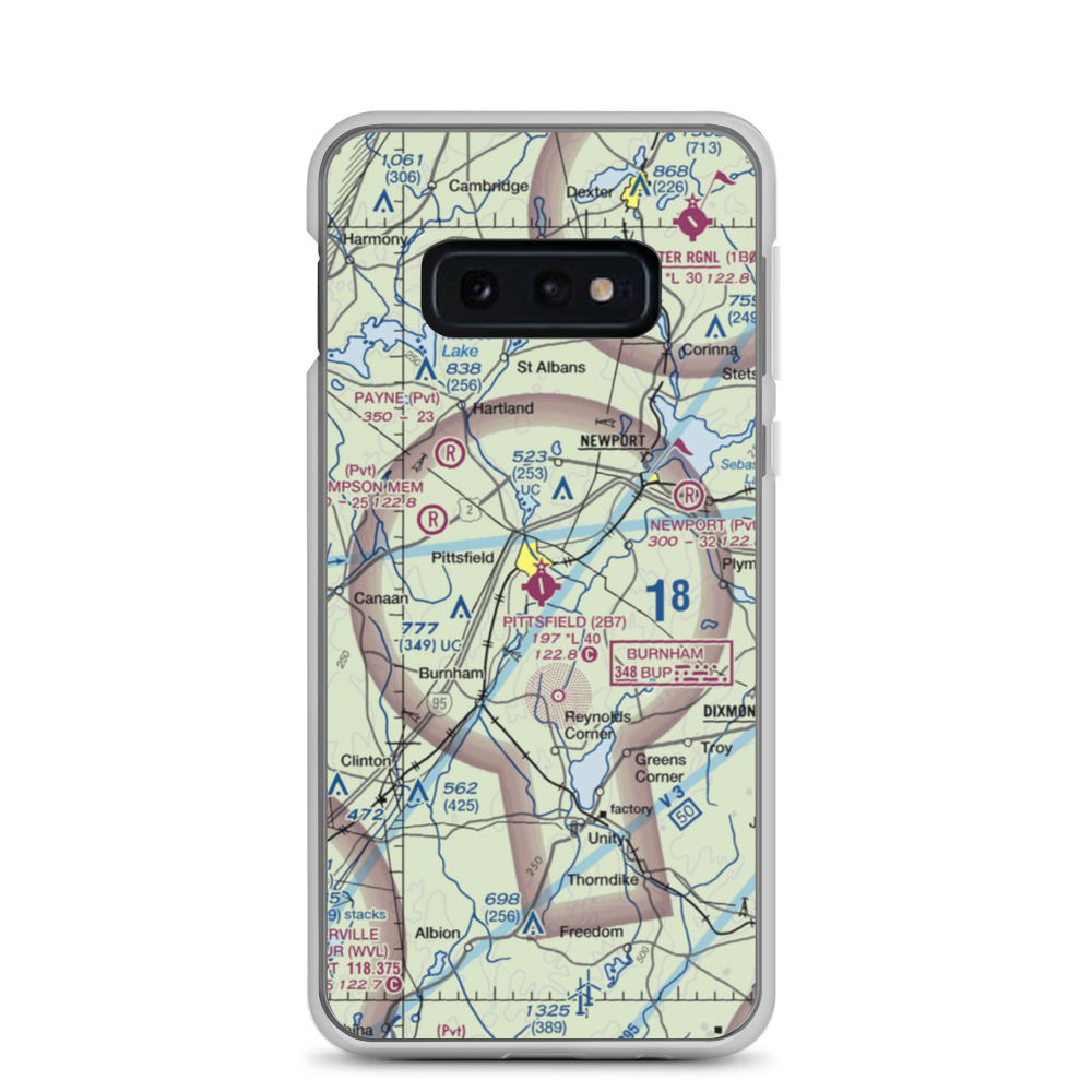 Pittsfield Municipal Airport (2B7) VFR Sectional Samsung Case Samsung Galaxy S10e model shown