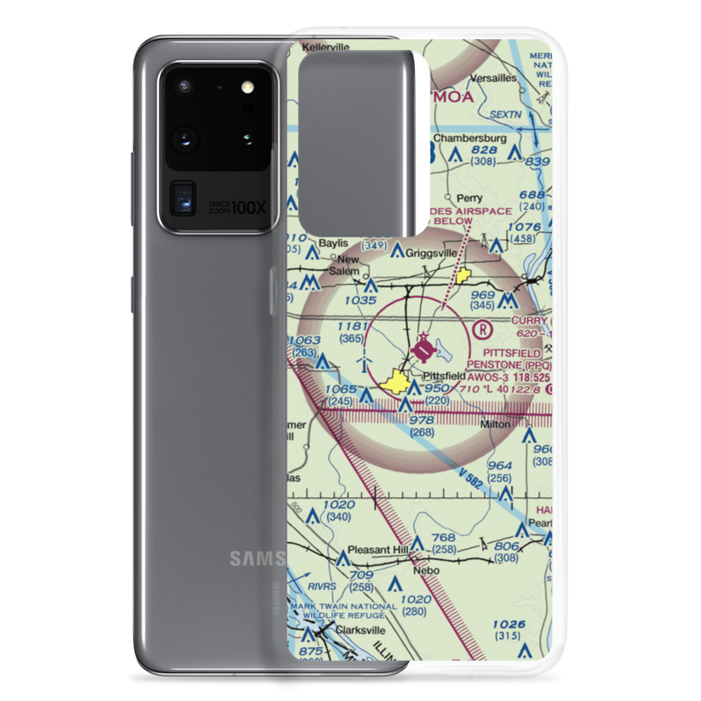 Pittsfield Penstone Municipal Airport (PPQ) VFR Sectional Samsung Case Samsung Galaxy S20 Ultra model shown