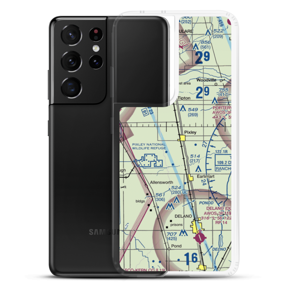 Pixley Airport (P27) VFR Sectional Samsung Case Samsung Galaxy S21 Ultra model shown