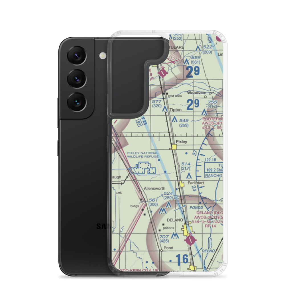 Pixley Airport (P27) VFR Sectional Samsung Case Samsung Galaxy S22 model shown