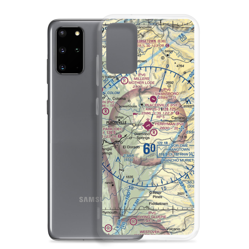 Placerville Airport (PVF) VFR Sectional Samsung Case Samsung Galaxy S20 Plus model shown