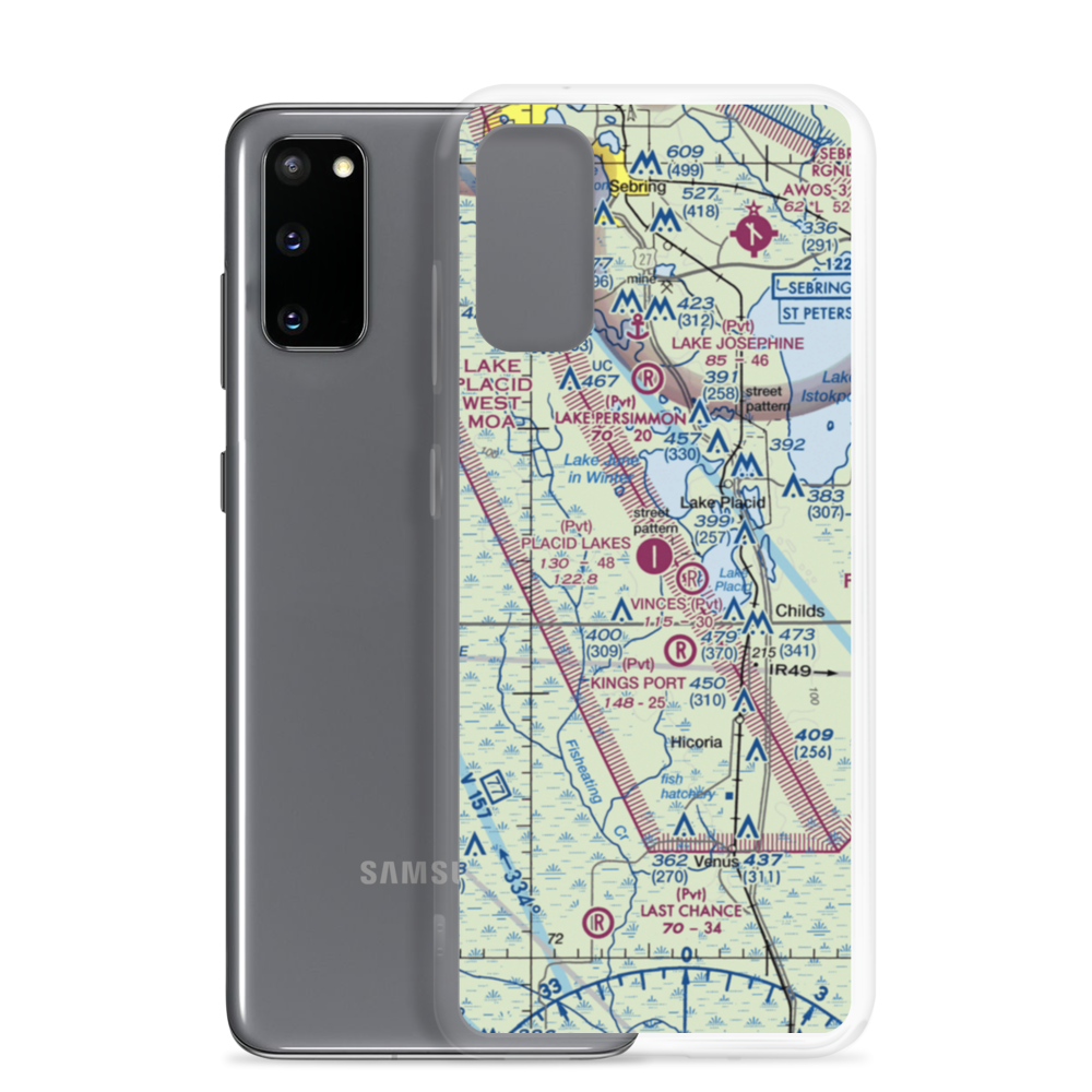 Placid Lakes Airport (09FA) VFR Sectional Samsung Case Samsung Galaxy S20 model shown