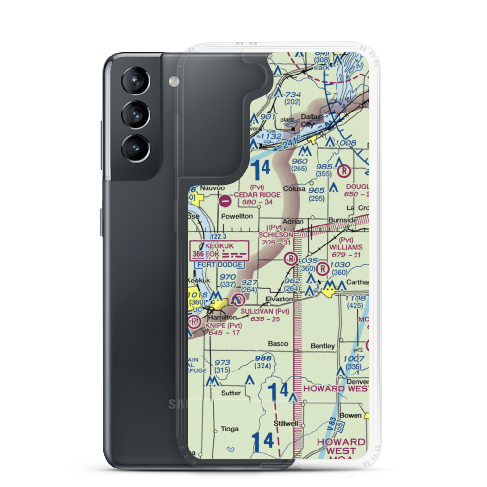Plain Crazy Airport (4IS1) VFR Sectional Samsung Case Samsung Galaxy S21 model shown