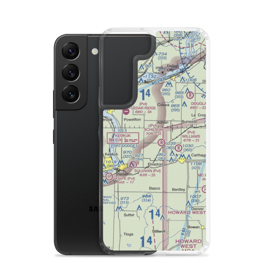Plain Crazy Airport (4IS1) VFR Sectional Samsung Case Samsung Galaxy S22 model shown
