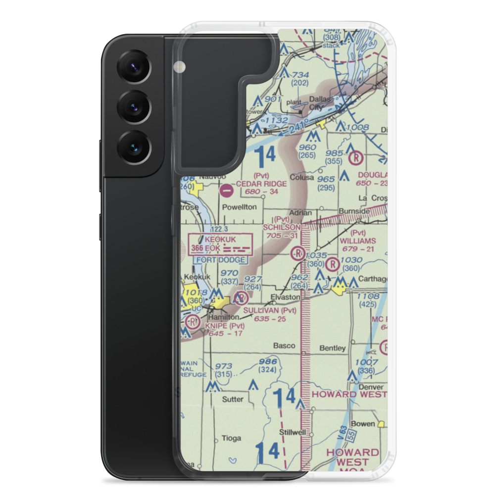 Plain Crazy Airport (4IS1) VFR Sectional Samsung Case Samsung Galaxy S22 Plus model shown