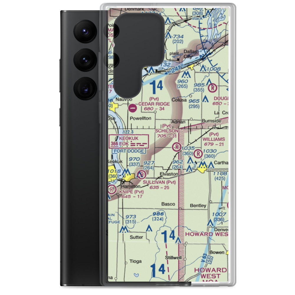 Plain Crazy Airport (4IS1) VFR Sectional Samsung Case Samsung Galaxy S22 Ultra model shown