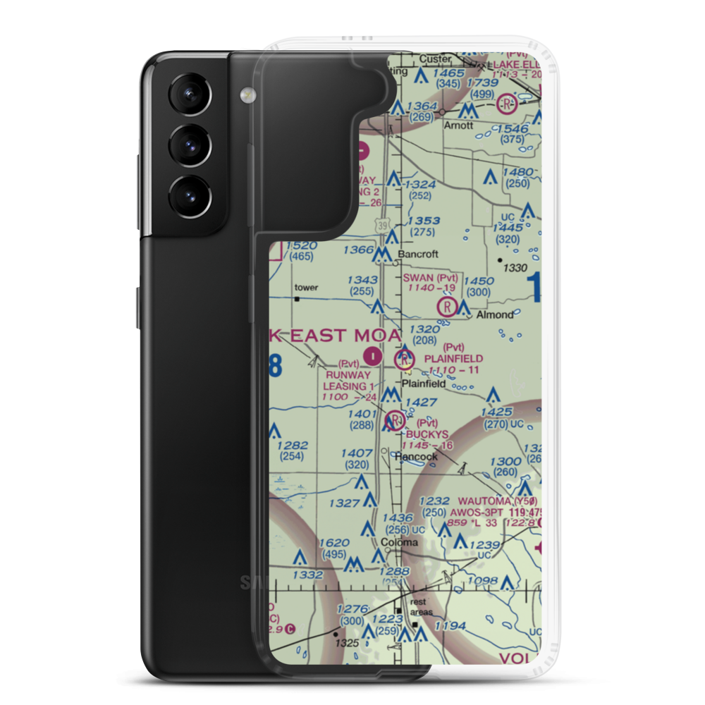 Plainfield International Airport (5WI2) VFR Sectional Samsung Case Samsung Galaxy S21 Plus model shown