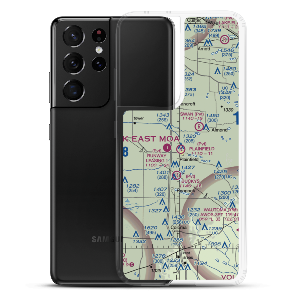 Plainfield International Airport (5WI2) VFR Sectional Samsung Case Samsung Galaxy S21 Ultra model shown