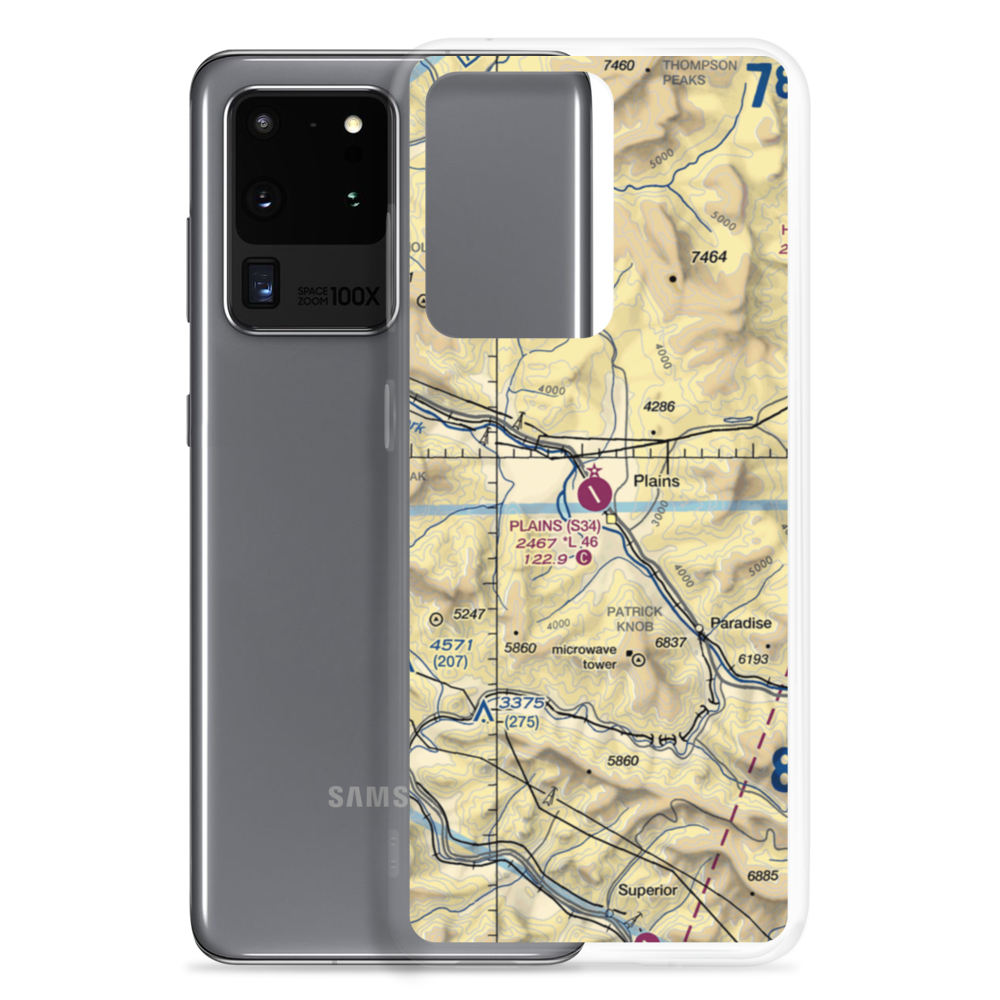 Plains Airport (S34) VFR Sectional Samsung Case Samsung Galaxy S20 Ultra model shown