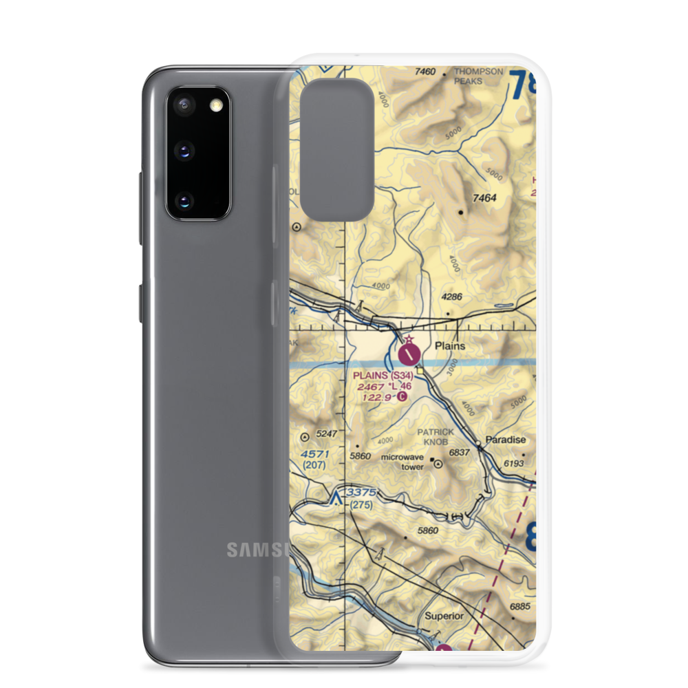 Plains Airport (S34) VFR Sectional Samsung Case Samsung Galaxy S20 model shown