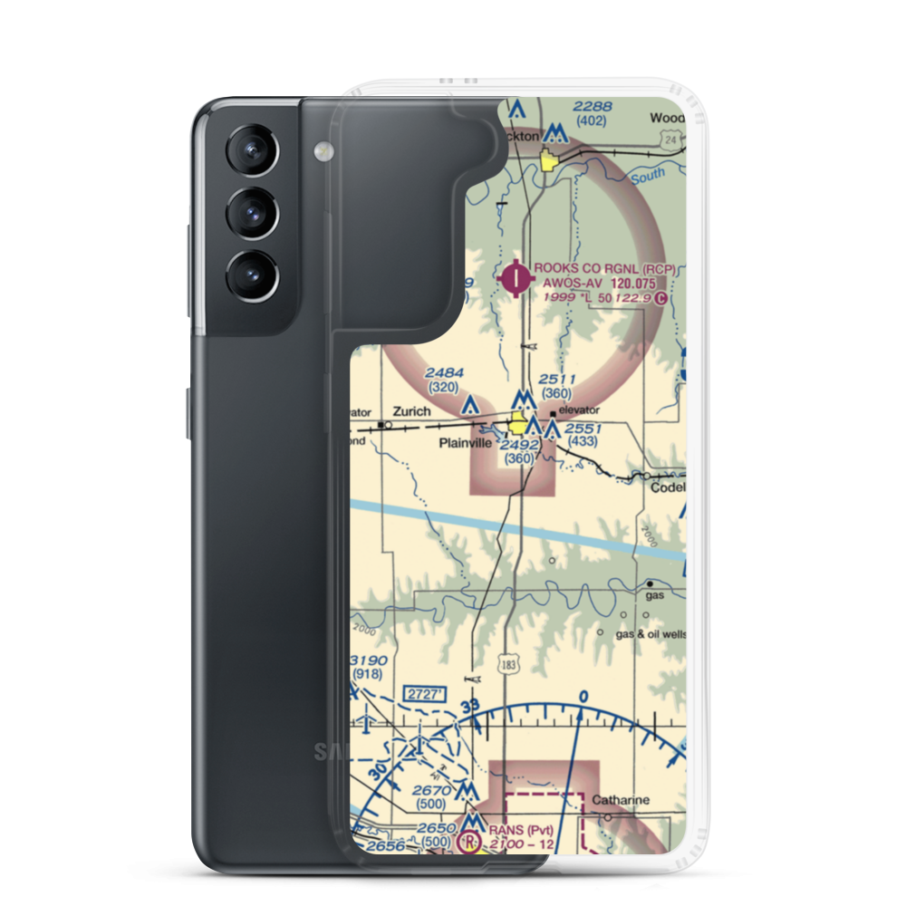 Plainville Airpark (0R9) VFR Sectional Samsung Case Samsung Galaxy S21 model shown