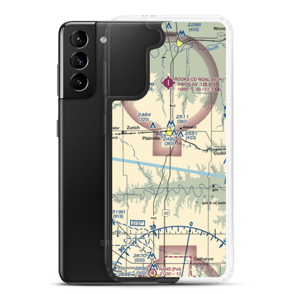 Plainville Airpark (0R9) VFR Sectional Samsung Case Samsung Galaxy S21 Plus model shown