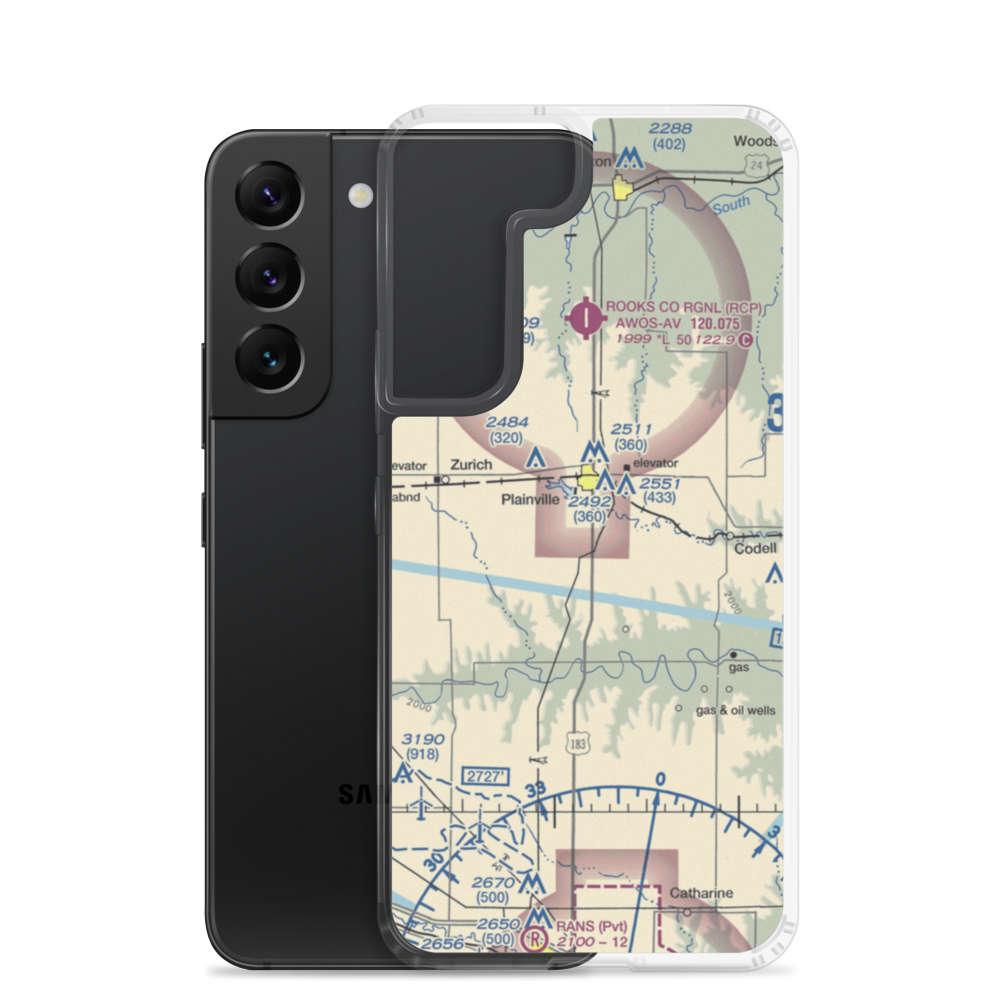 Plainville Airpark (0R9) VFR Sectional Samsung Case Samsung Galaxy S22 model shown