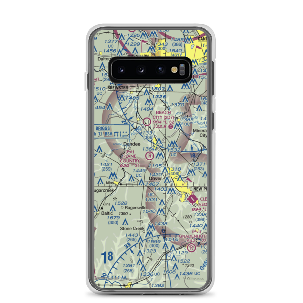 Plane Country Airport (45OI) VFR Sectional Samsung Case Samsung Galaxy S10 model shown