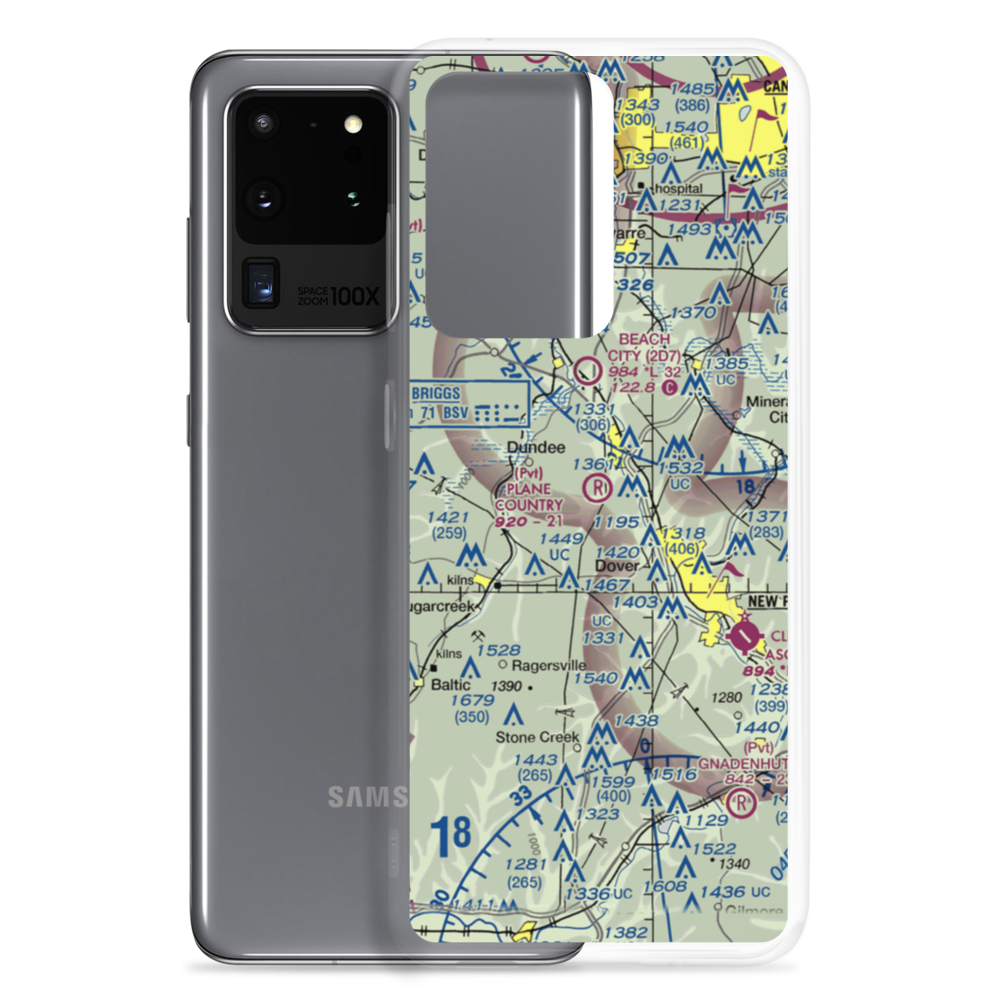 Plane Country Airport (45OI) VFR Sectional Samsung Case Samsung Galaxy S20 Ultra model shown