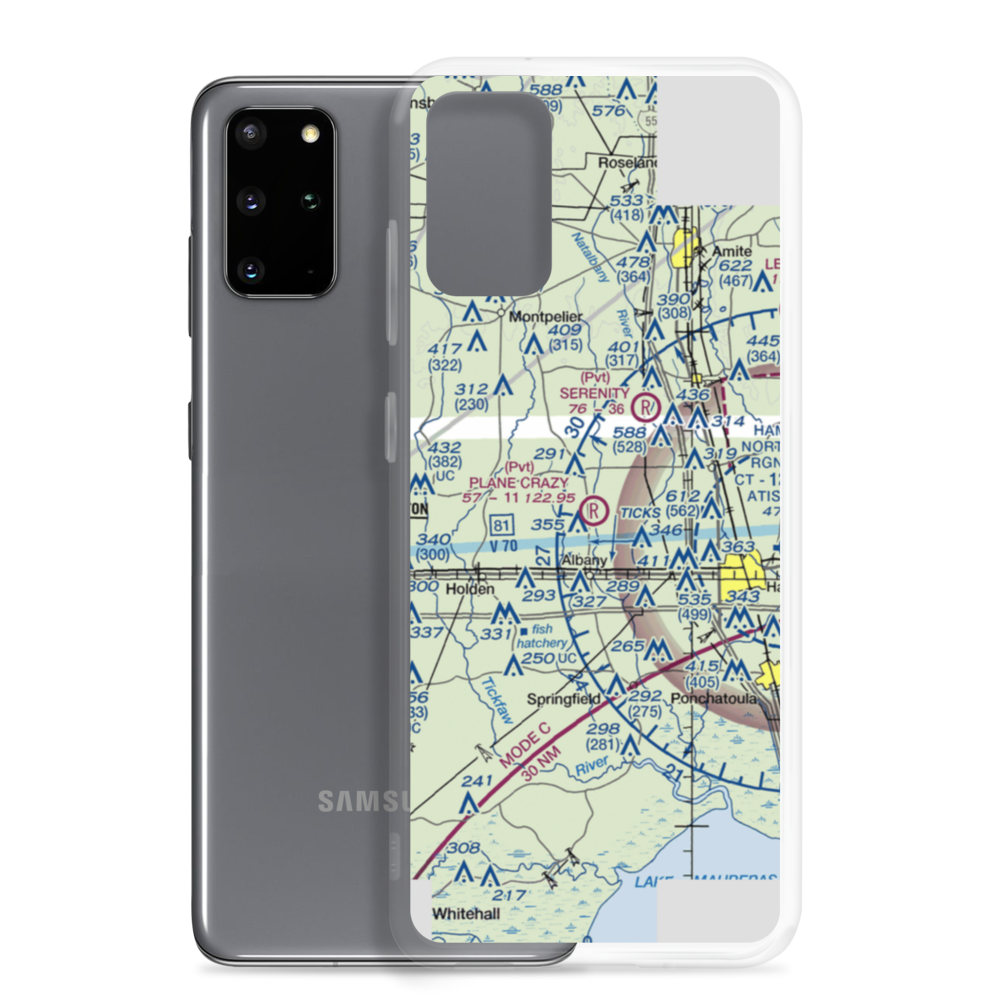 Plane Crazy Airport (25LA) VFR Sectional Samsung Case Samsung Galaxy S20 Plus model shown