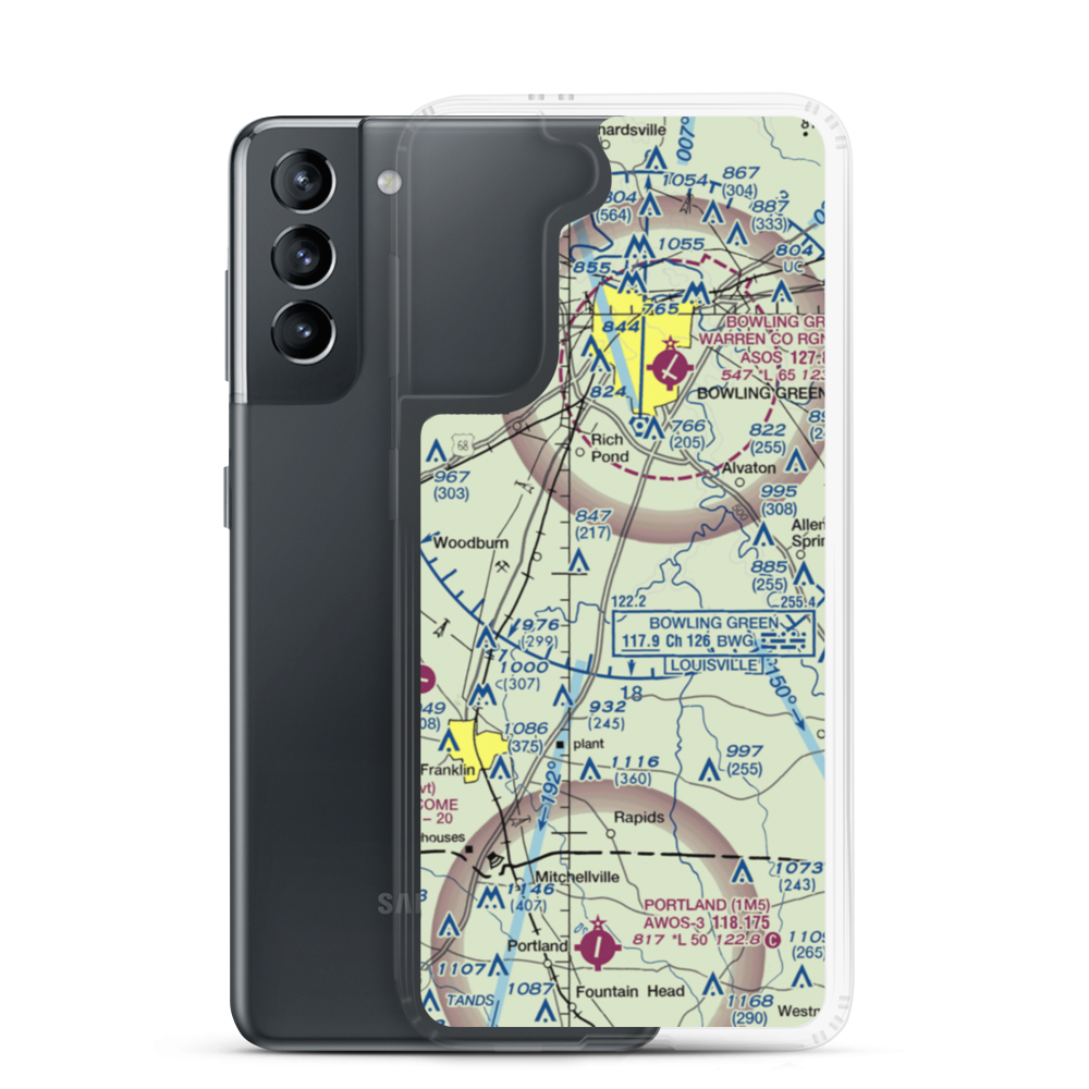 Plane-O-Field Airport (2KY3) VFR Sectional Samsung Case Samsung Galaxy S21 model shown