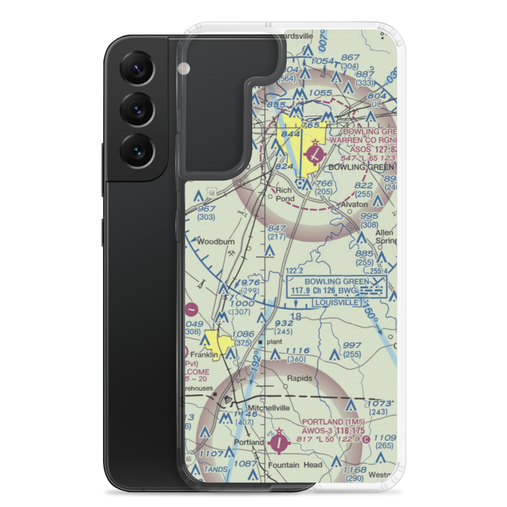 Plane-O-Field Airport (2KY3) VFR Sectional Samsung Case Samsung Galaxy S22 Plus model shown