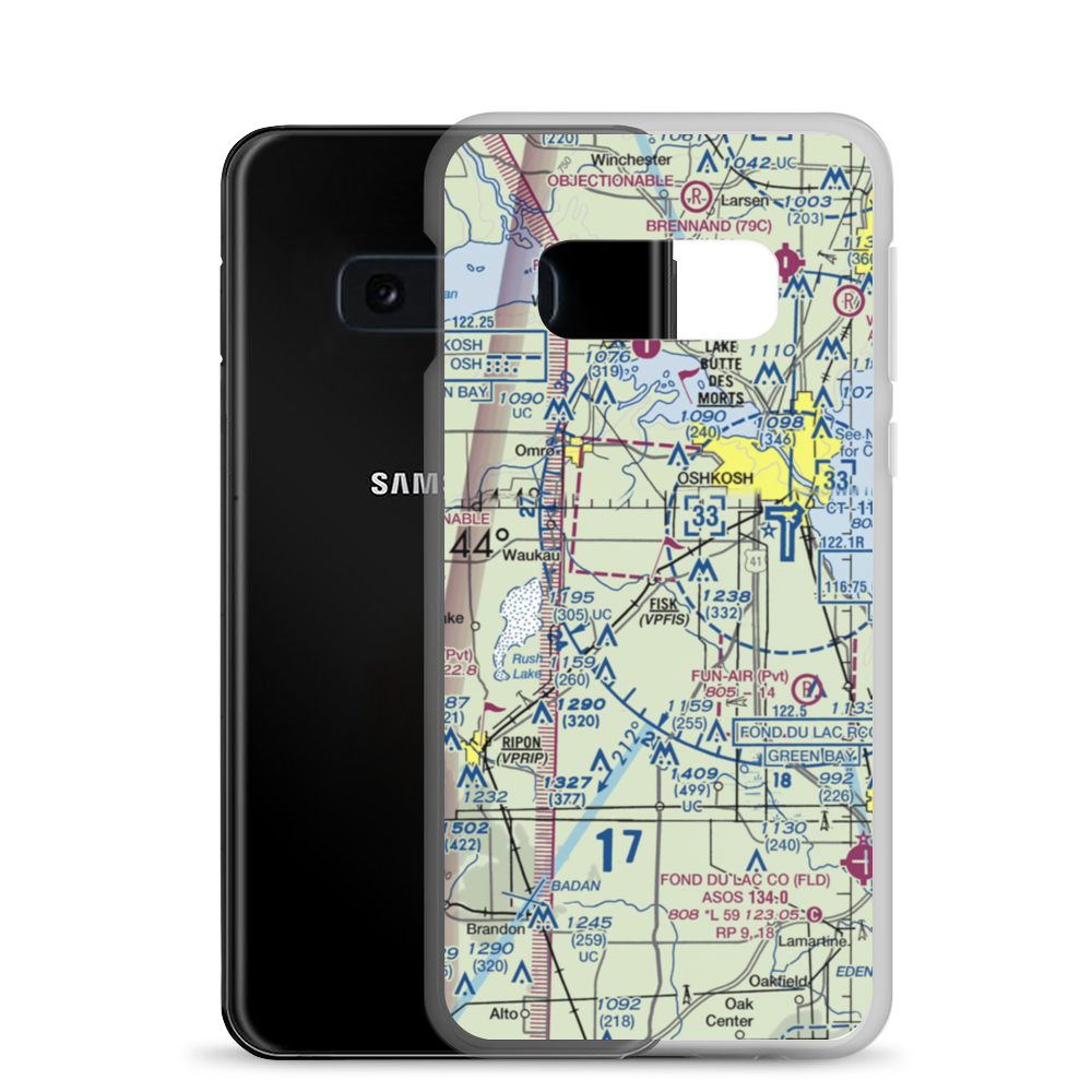 Planeacres Airport (2WN7) VFR Sectional Samsung Case Samsung Galaxy S10e model shown