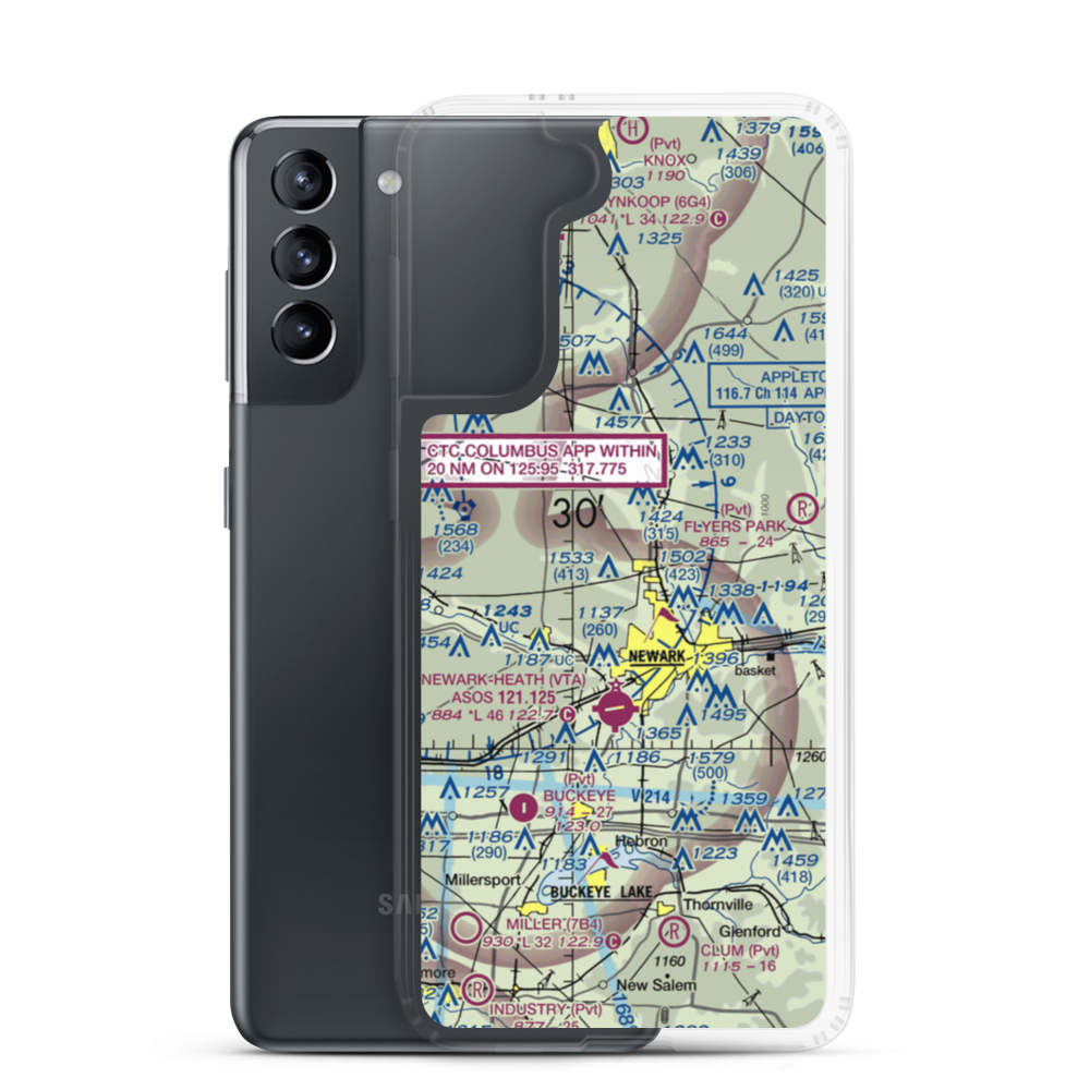 Planevue Airport (OH99) VFR Sectional Samsung Case Samsung Galaxy S21 model shown