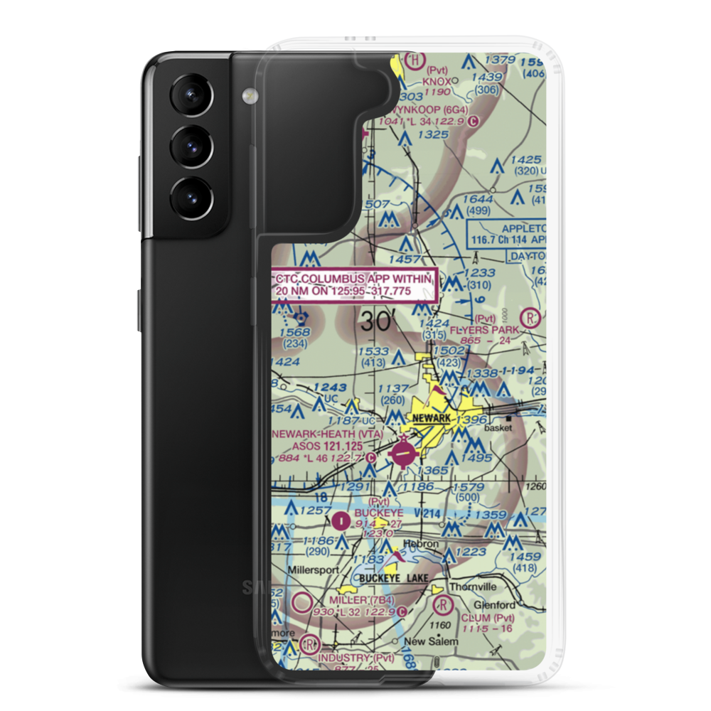 Planevue Airport (OH99) VFR Sectional Samsung Case Samsung Galaxy S21 Plus model shown
