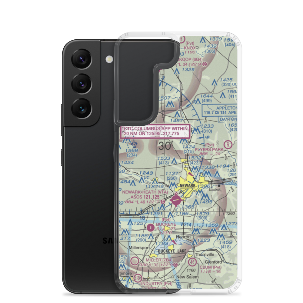 Planevue Airport (OH99) VFR Sectional Samsung Case Samsung Galaxy S22 model shown