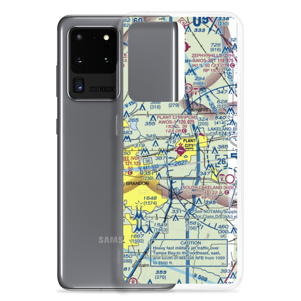 Plant City Municipal Airport (PCM) VFR Sectional Samsung Case Samsung Galaxy S20 Ultra model shown