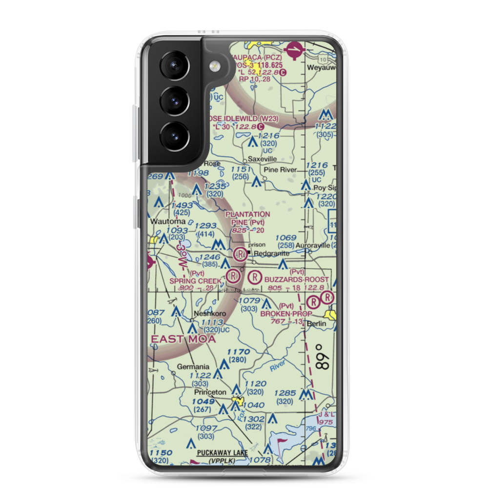 Plantation Pine Airport (3WI8) VFR Sectional Samsung Case Samsung Galaxy S21 Plus model shown