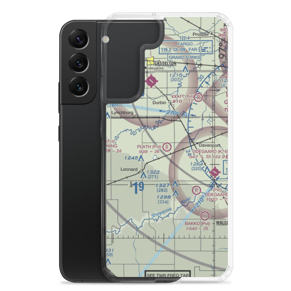 Plath Farms Airport (34ND) VFR Sectional Samsung Case Samsung Galaxy S22 Plus model shown
