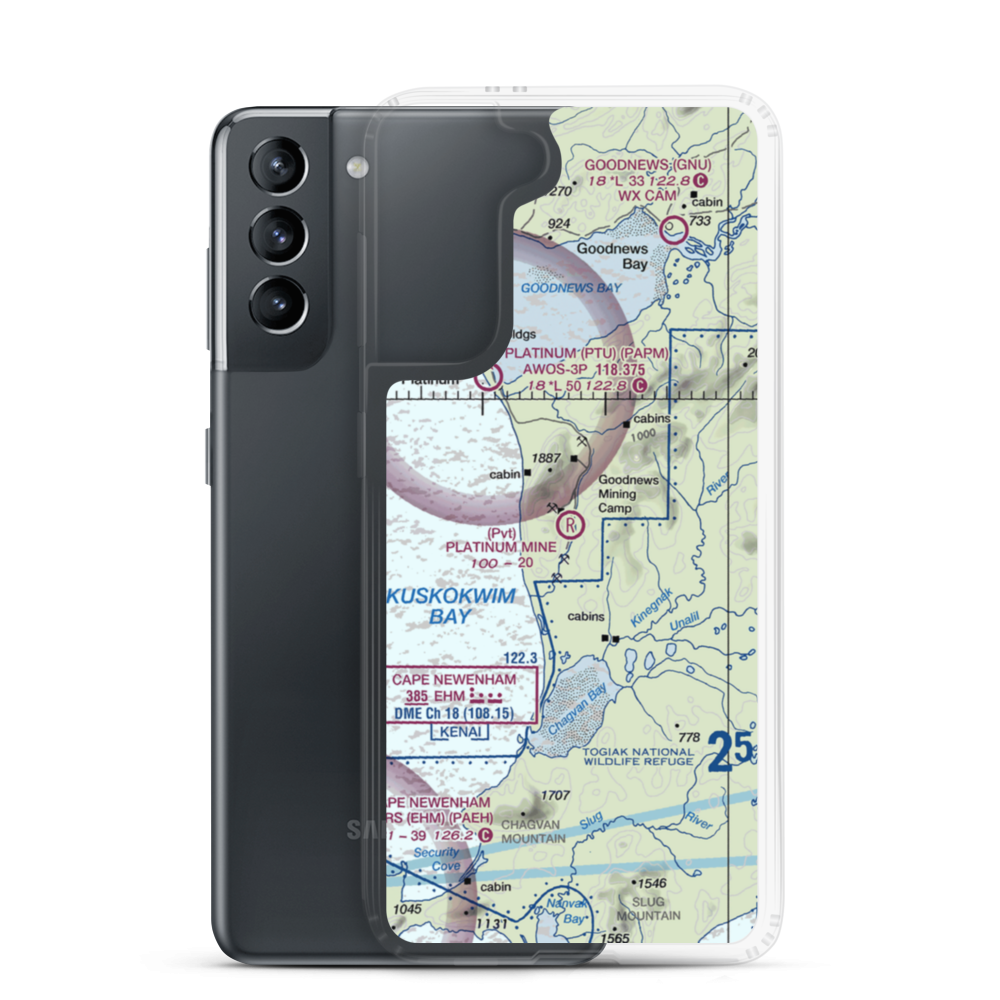 Platinum Mine Airport (6AK1) VFR Sectional Samsung Case Samsung Galaxy S21 model shown