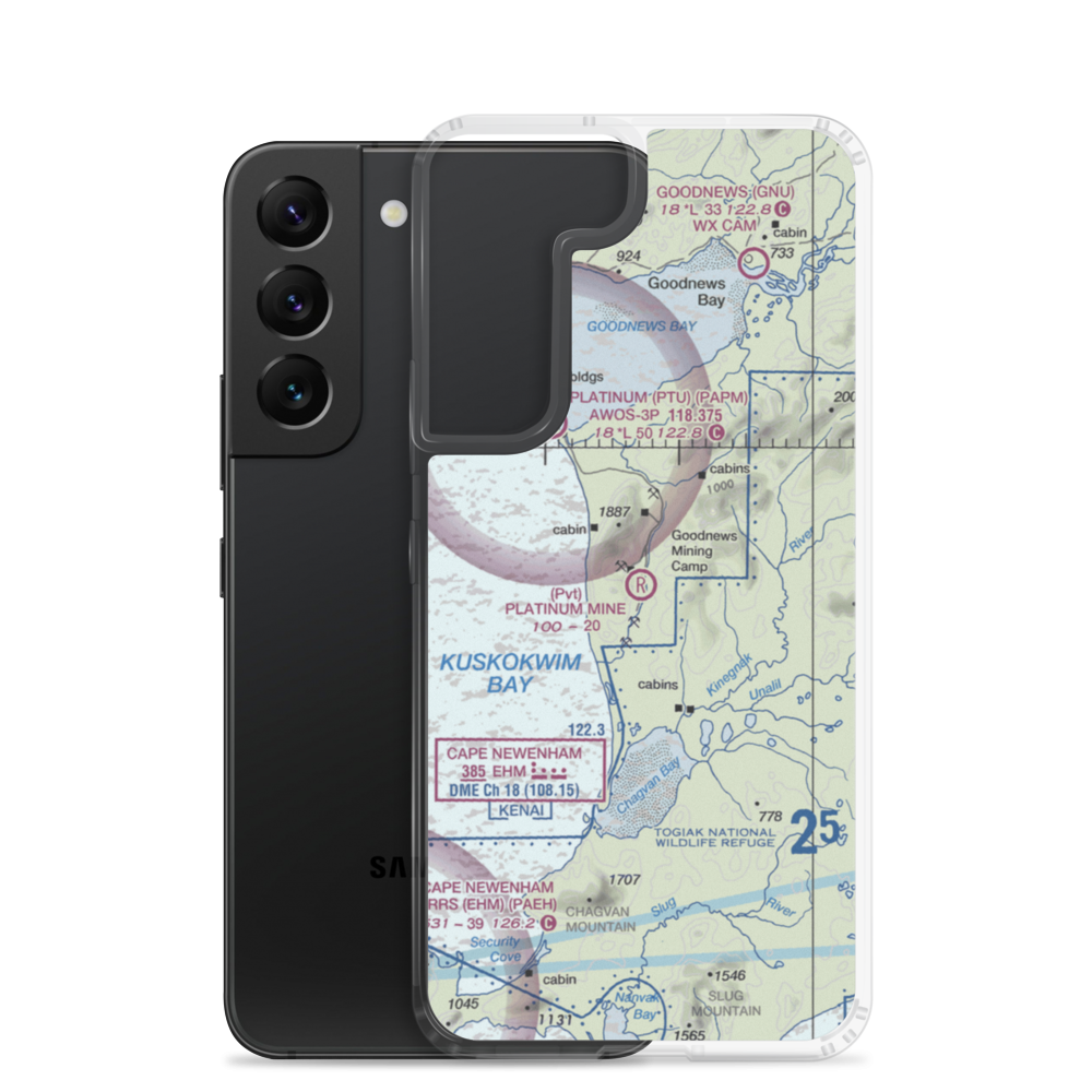 Platinum Mine Airport (6AK1) VFR Sectional Samsung Case Samsung Galaxy S22 model shown