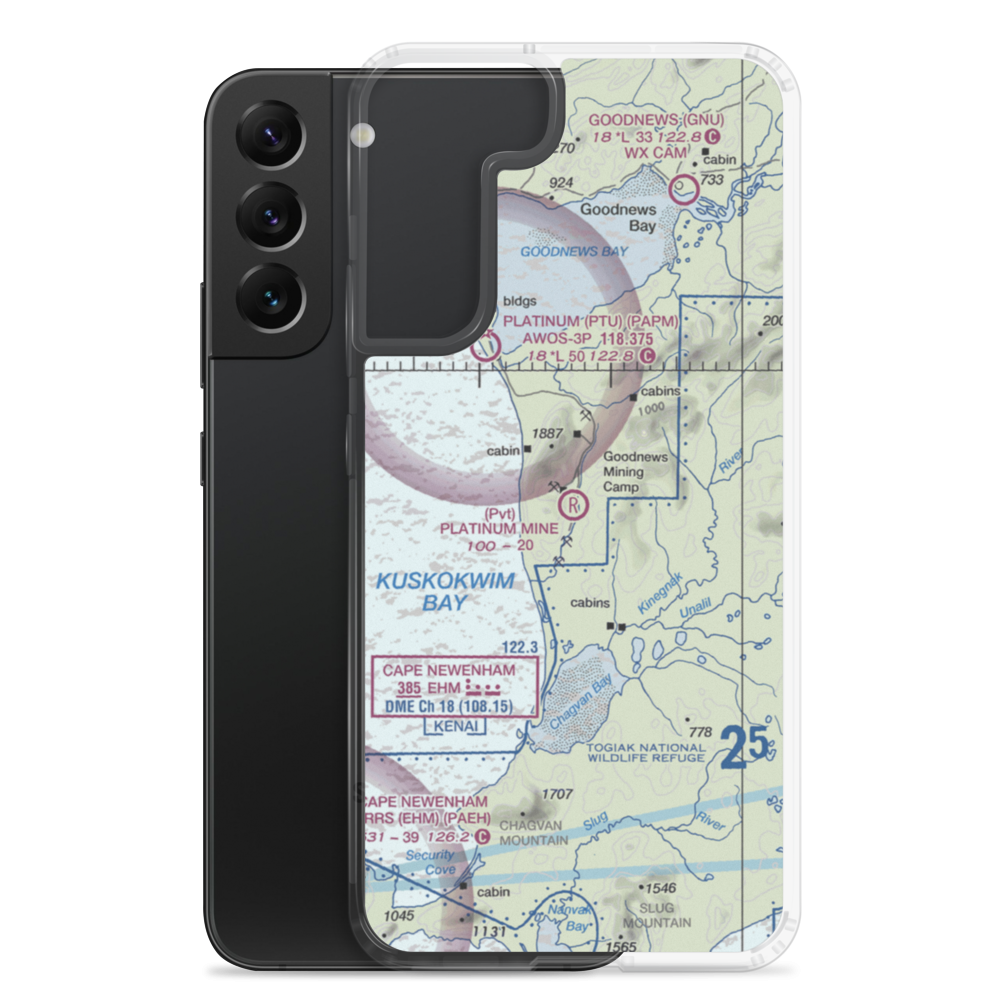 Platinum Mine Airport (6AK1) VFR Sectional Samsung Case Samsung Galaxy S22 Plus model shown