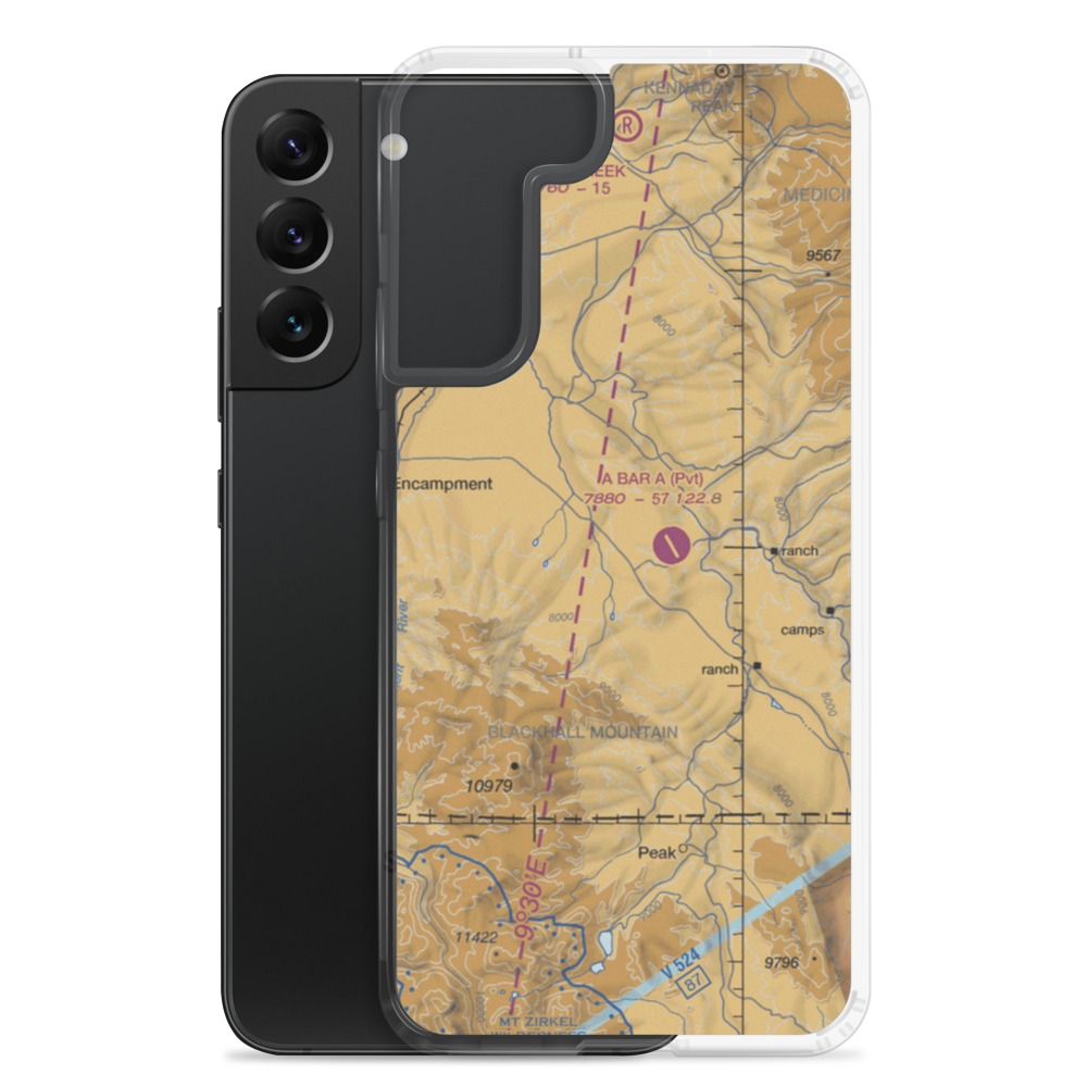 Platt Ranch Airport (WY51) VFR Sectional Samsung Case Samsung Galaxy S22 Plus model shown