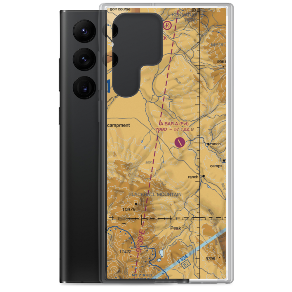 Platt Ranch Airport (WY51) VFR Sectional Samsung Case Samsung Galaxy S22 Ultra model shown