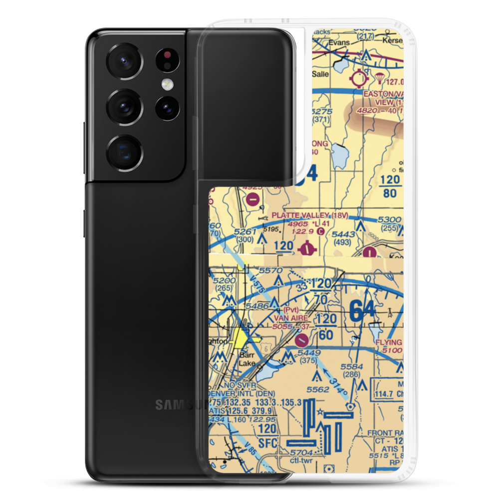 Platte Valley Airpark (18V) VFR Sectional Samsung Case Samsung Galaxy S21 Ultra model shown