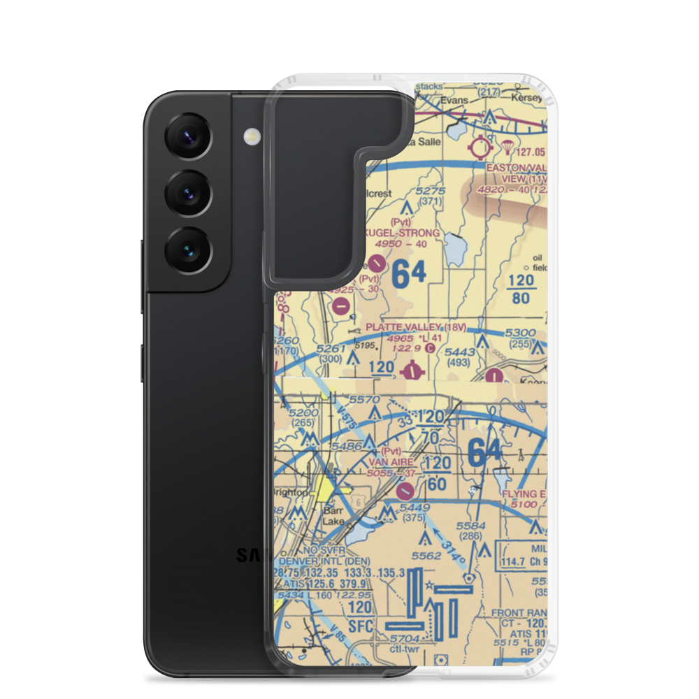 Platte Valley Airpark (18V) VFR Sectional Samsung Case Samsung Galaxy S22 model shown
