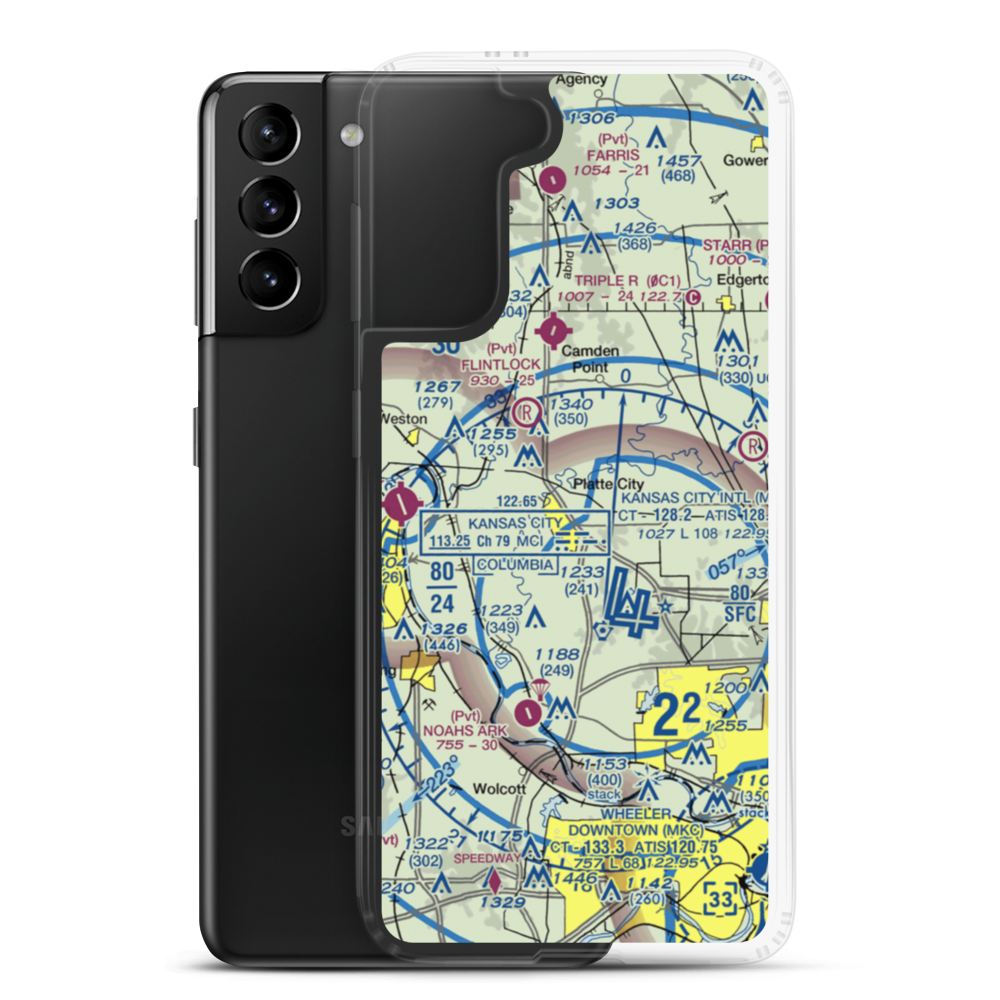 Platte Valley Airport (MU97) VFR Sectional Samsung Case Samsung Galaxy S21 Plus model shown