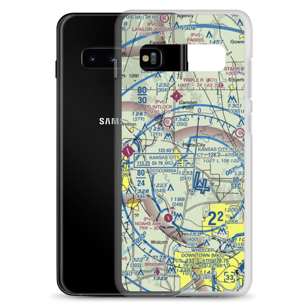 Platte Valley Airport (MU97) VFR Sectional Samsung Case Samsung Galaxy S10+ model shown