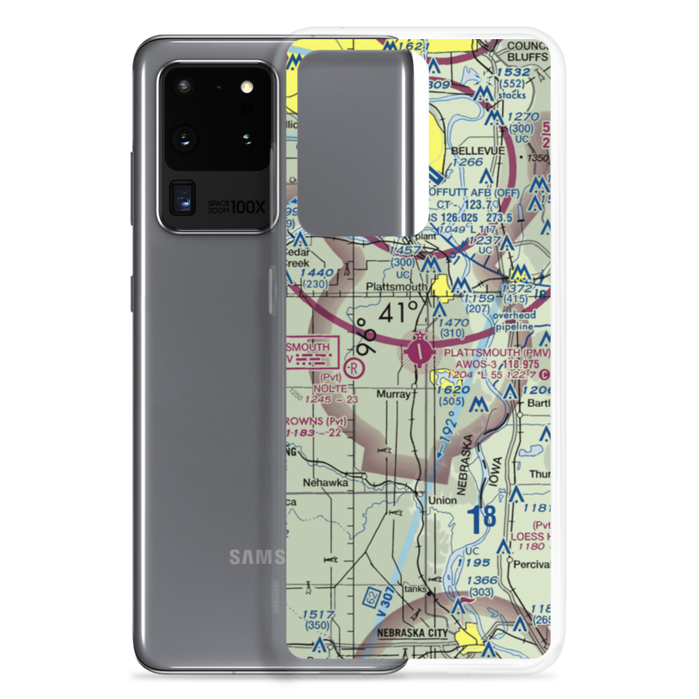 Plattsmouth Municipal Airport (PMV) VFR Sectional Samsung Case Samsung Galaxy S20 Ultra model shown