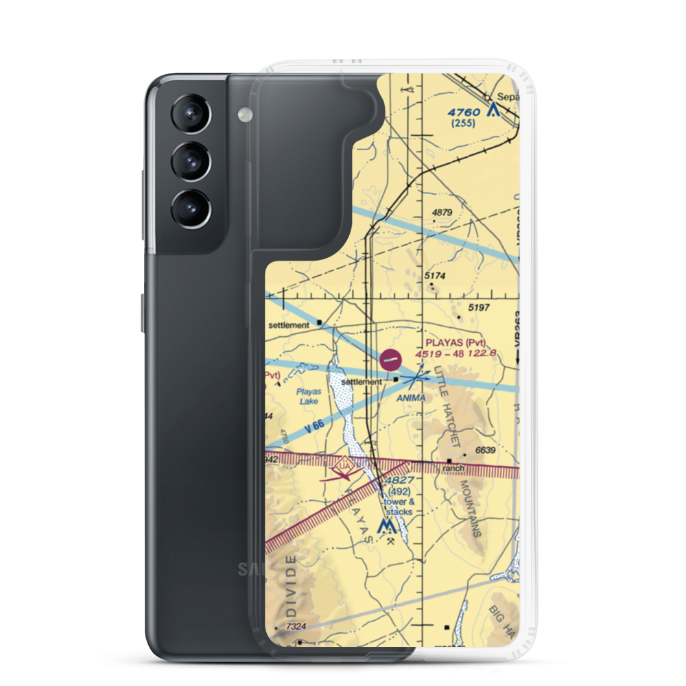Playas Air Strip (NM86) VFR Sectional Samsung Case Samsung Galaxy S21 model shown
