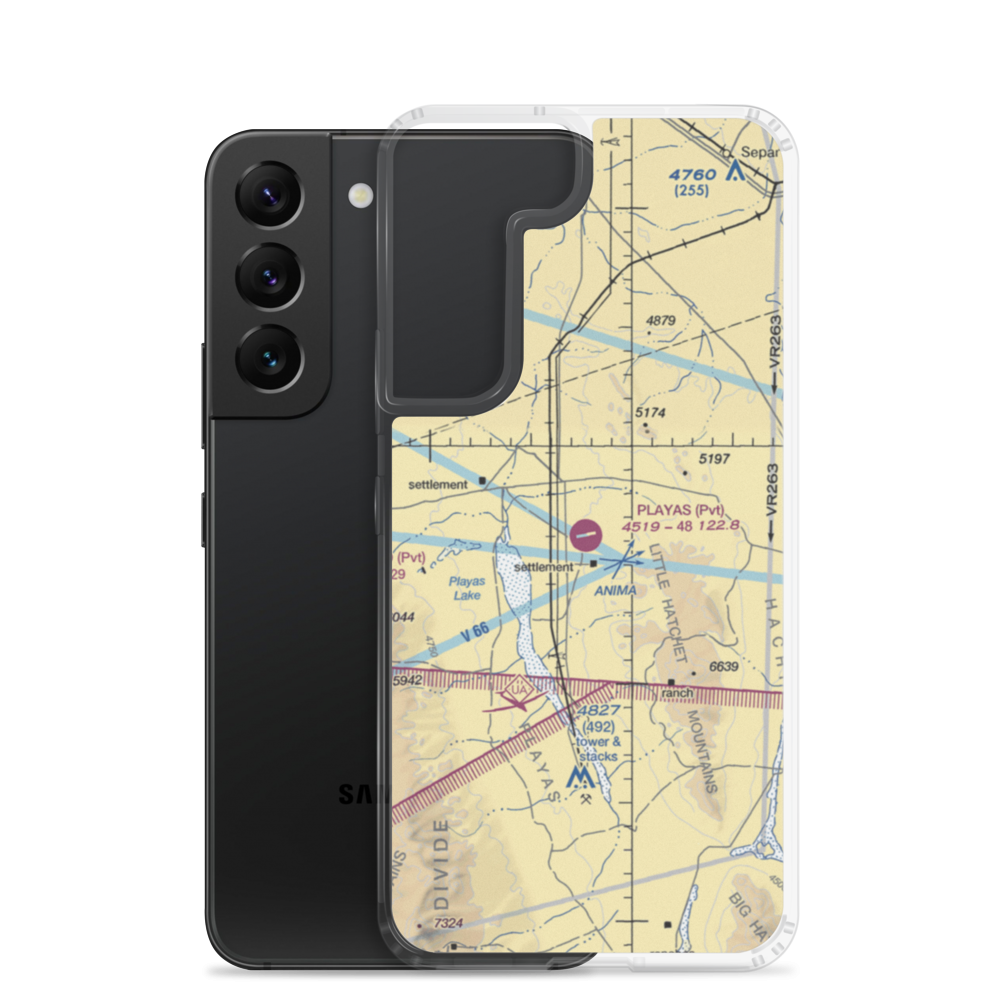Playas Air Strip (NM86) VFR Sectional Samsung Case Samsung Galaxy S22 model shown