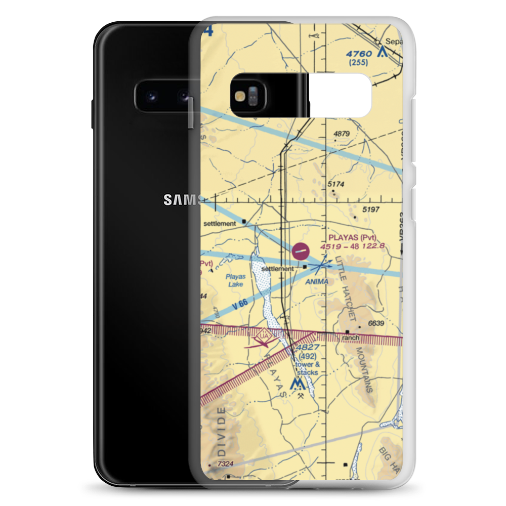 Playas Air Strip (NM86) VFR Sectional Samsung Case Samsung Galaxy S10+ model shown