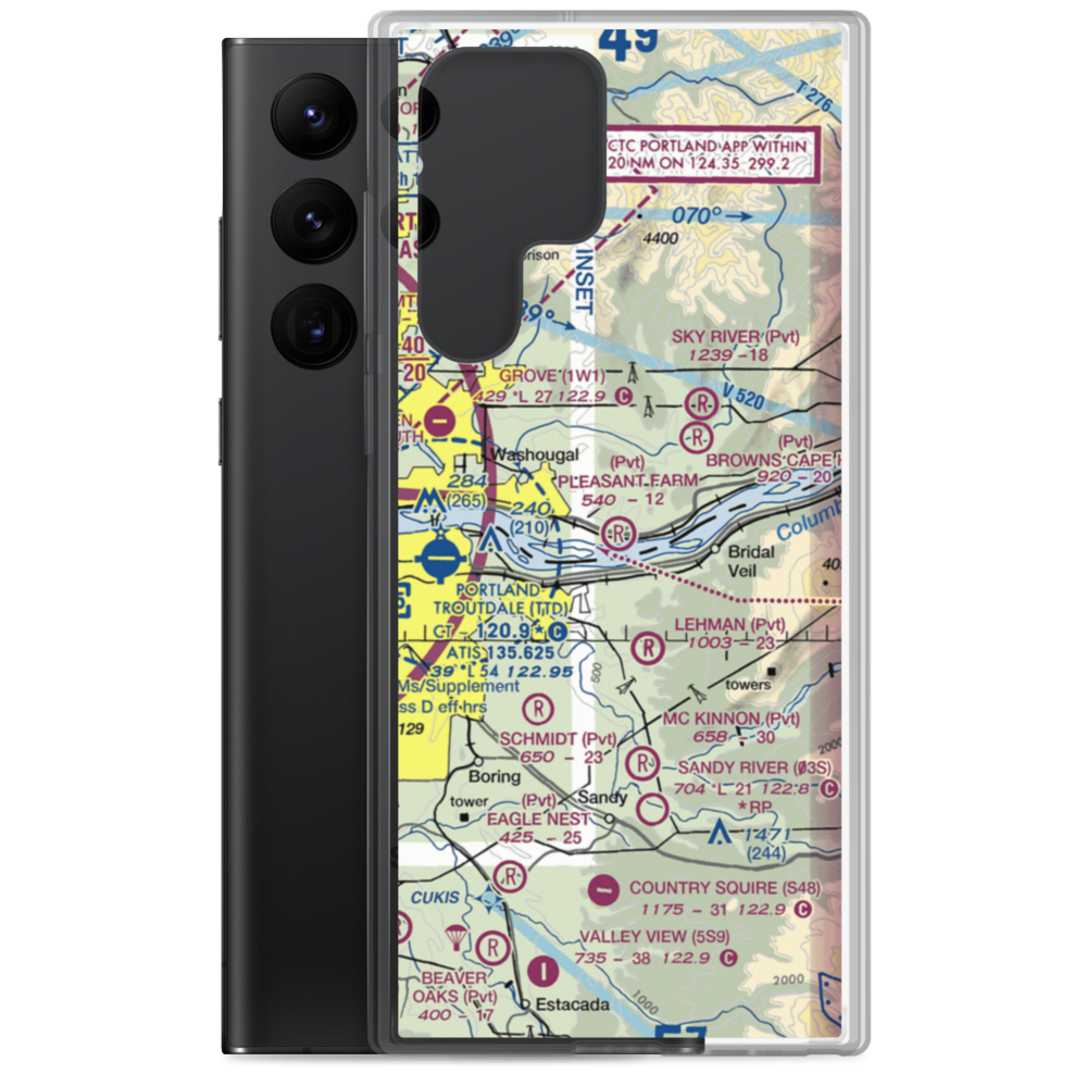 Pleasant Farm Airport (WA63) VFR Sectional Samsung Case Samsung Galaxy S22 Ultra model shown